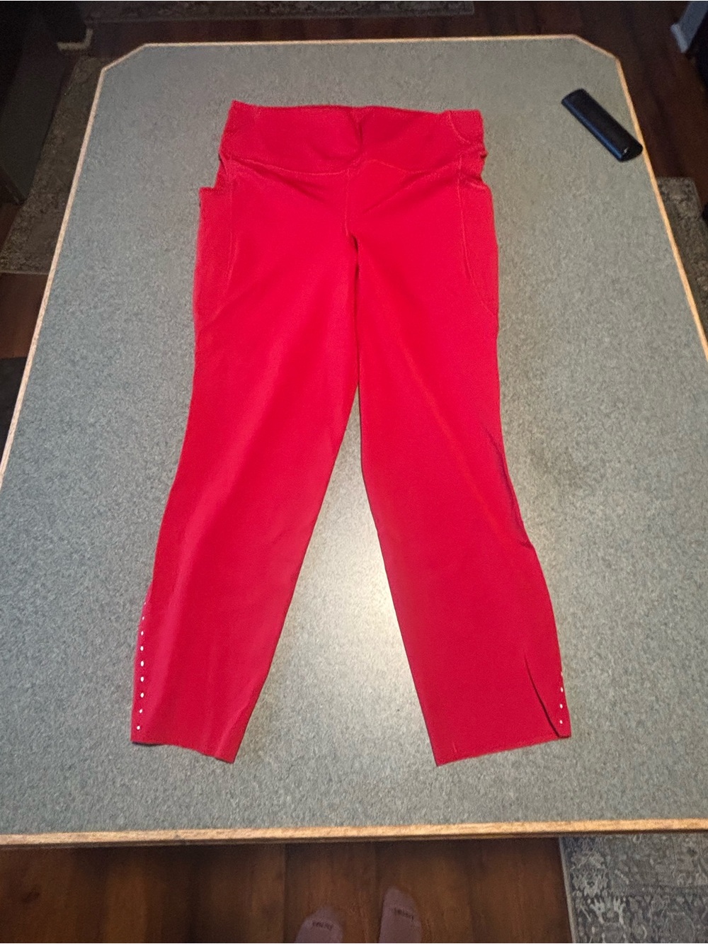 lululemon athletica Red Capri Leggings with Stud Detail